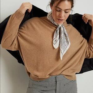 Anthropologie 100 % Cashmere mockneck sweater S/P